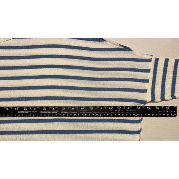 mer sea MERSEA Catalina Sweater Shirt Top One Size Stripes French Blue White GUC - Picture 13 of 16